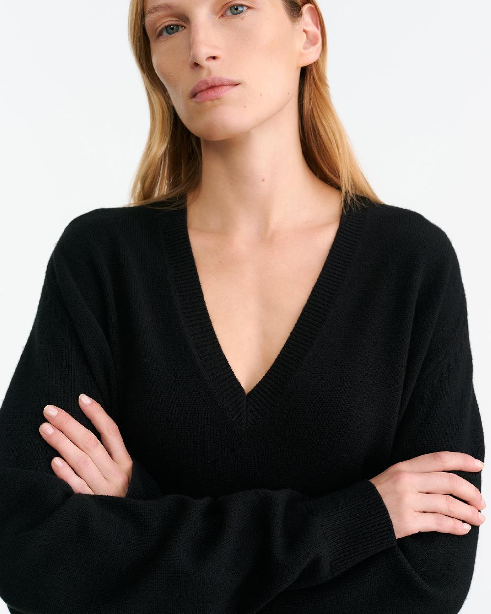Nili Lotan FERON CASHMERE SWEATER BLACK