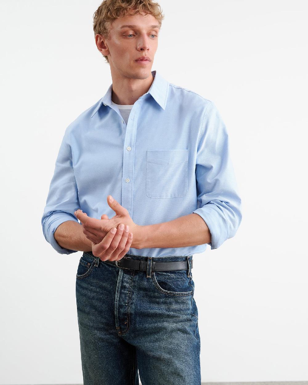 Nili Lotan FINN SHIRT LIGHT BLUE