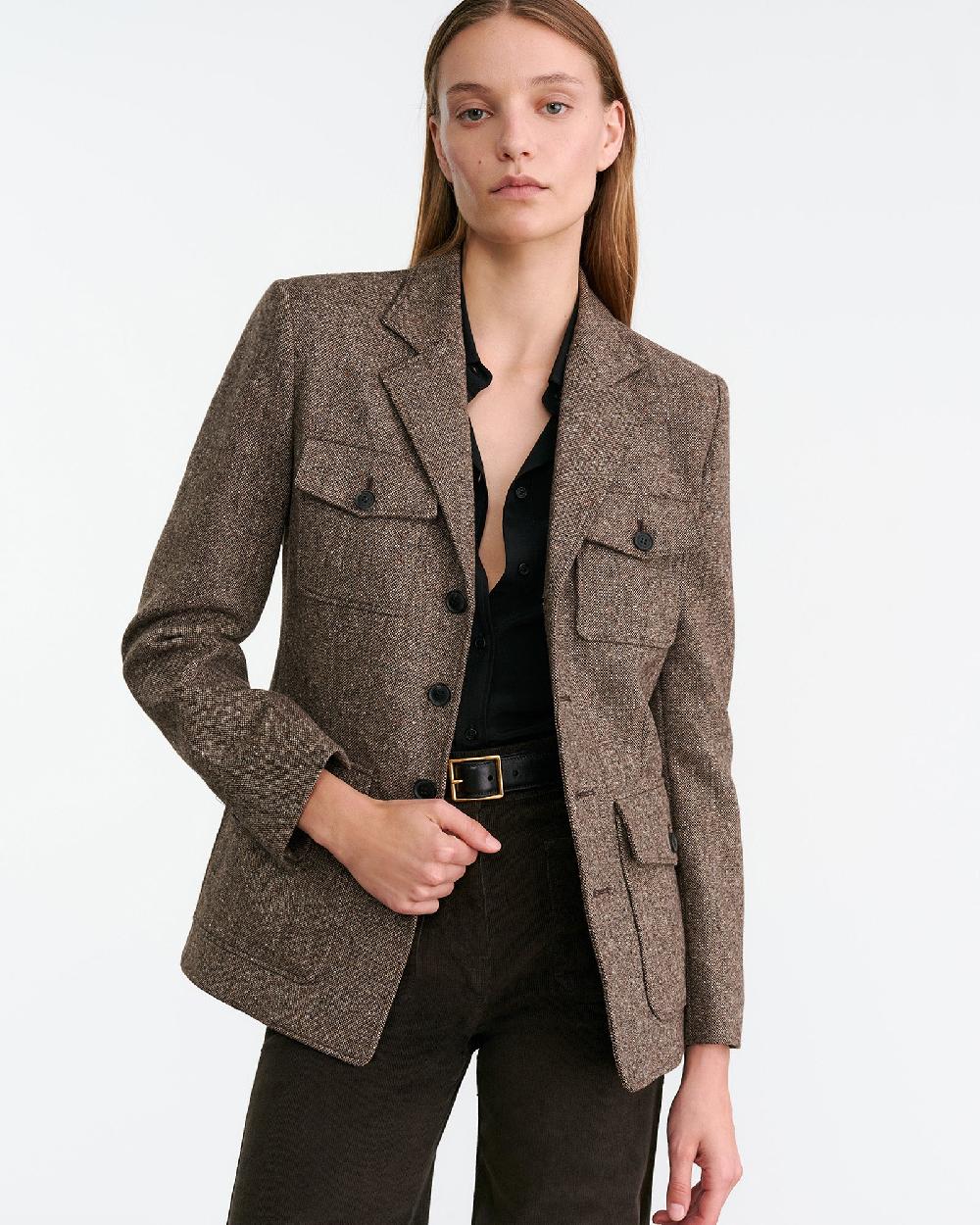 Nili Lotan FLEUR JACKET BROWN DONEGAL