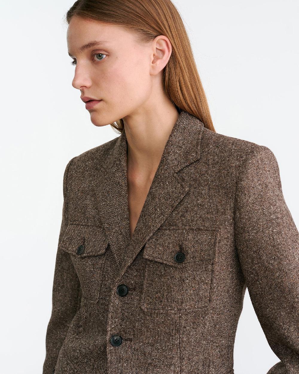 Nili Lotan FLEUR JACKET BROWN DONEGAL