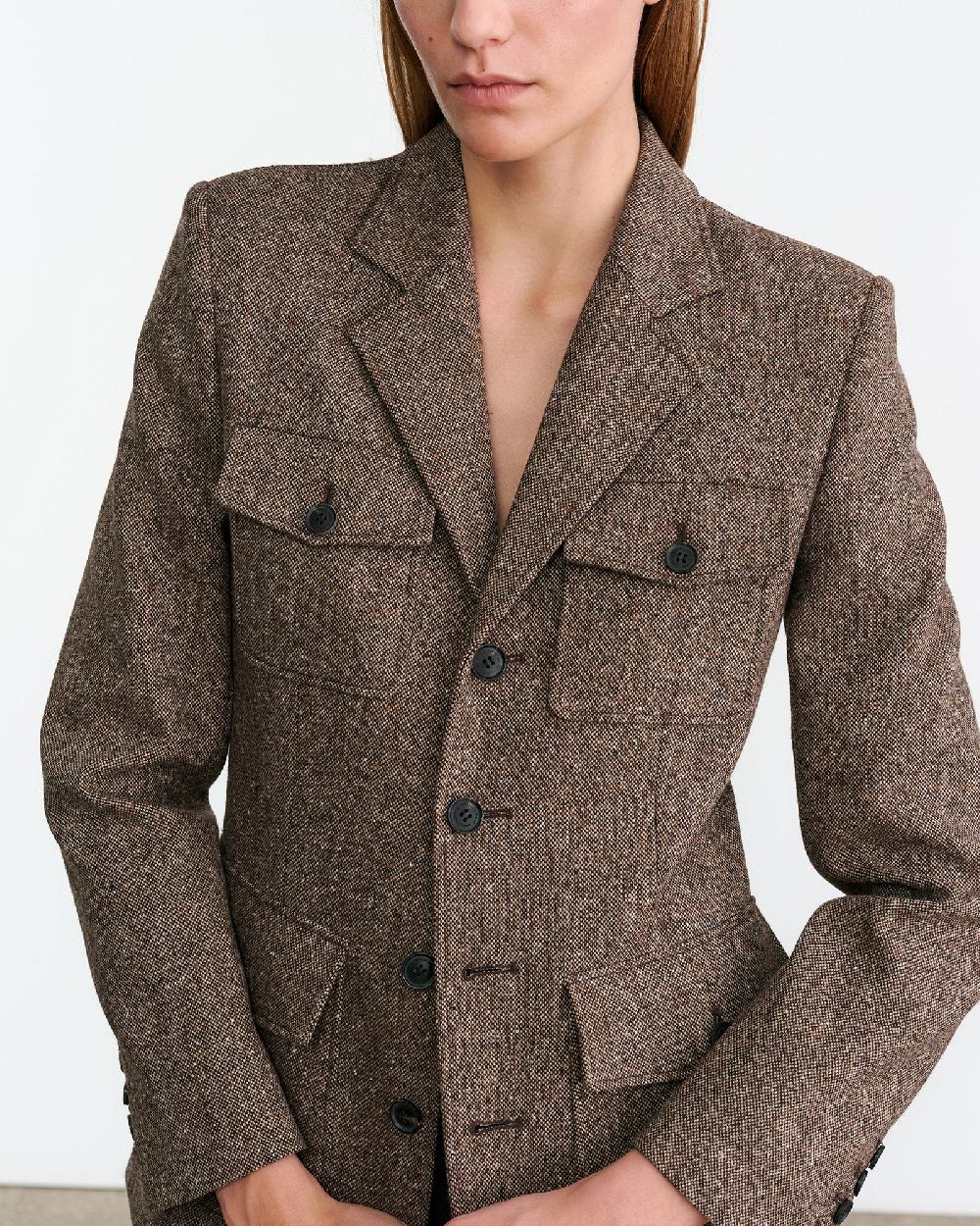 Nili Lotan FLEUR JACKET BROWN DONEGAL
