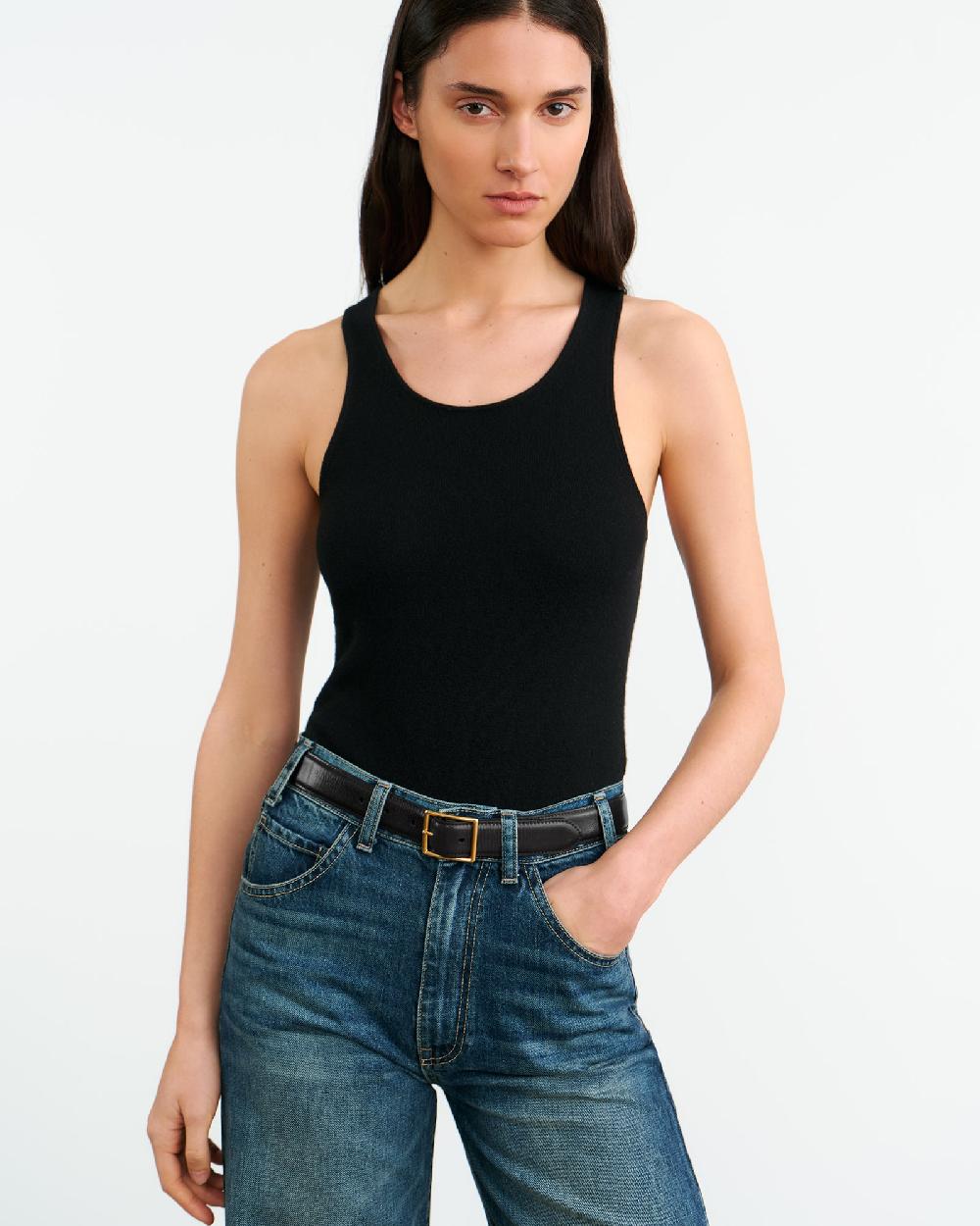 Nili Lotan FONTAINE CASHMERE TANK BLACK