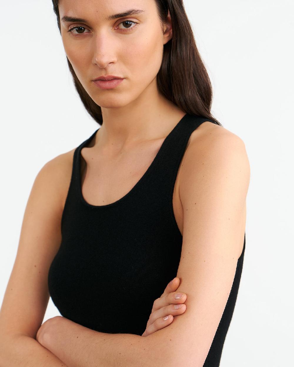 Nili Lotan FONTAINE CASHMERE TANK BLACK