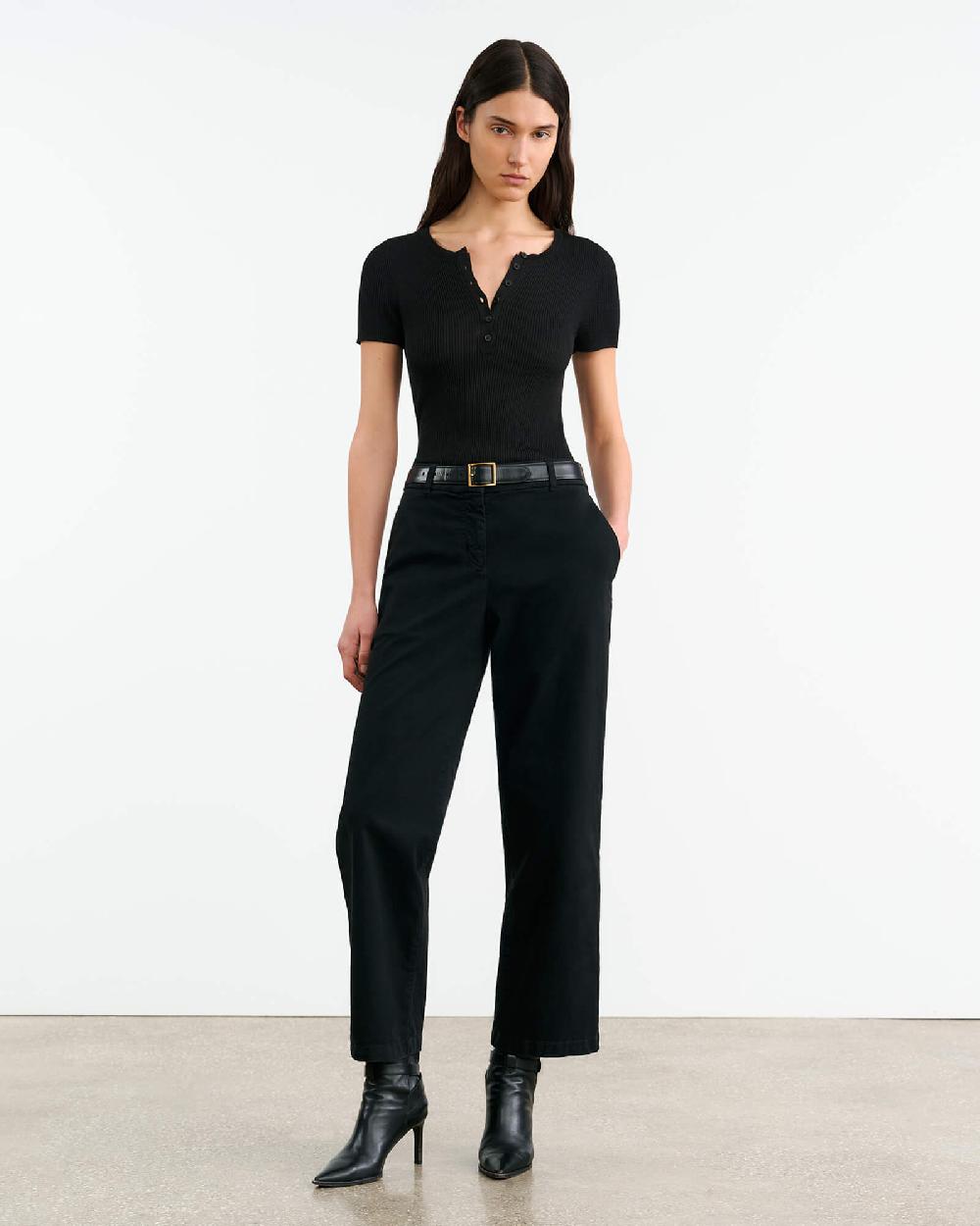 Nili Lotan FRANCENE SILK KNIT SWEATER BLACK