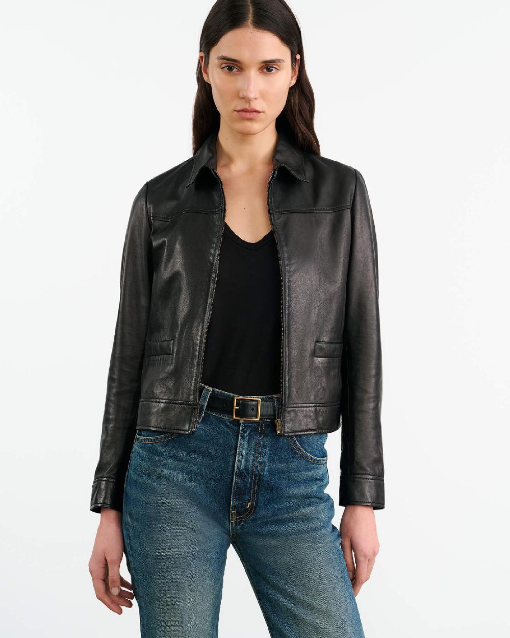 Nili Lotan FREDDIE LEATHER JACKET BLACK