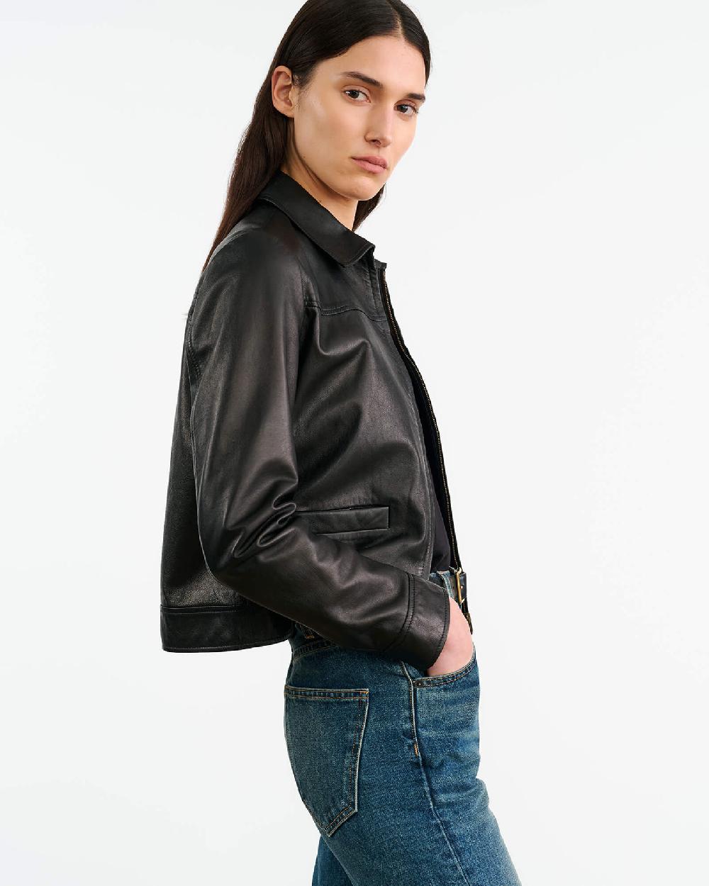 Nili Lotan FREDDIE LEATHER JACKET BLACK