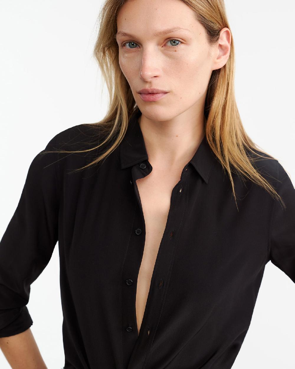 Nili Lotan GAIA SILK SHIRT COGNAC
