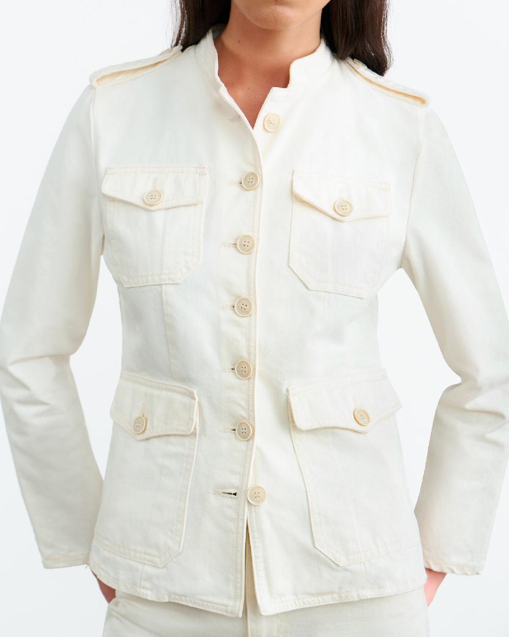 Nili Lotan GERALDINE DENIM JACKET CREAM