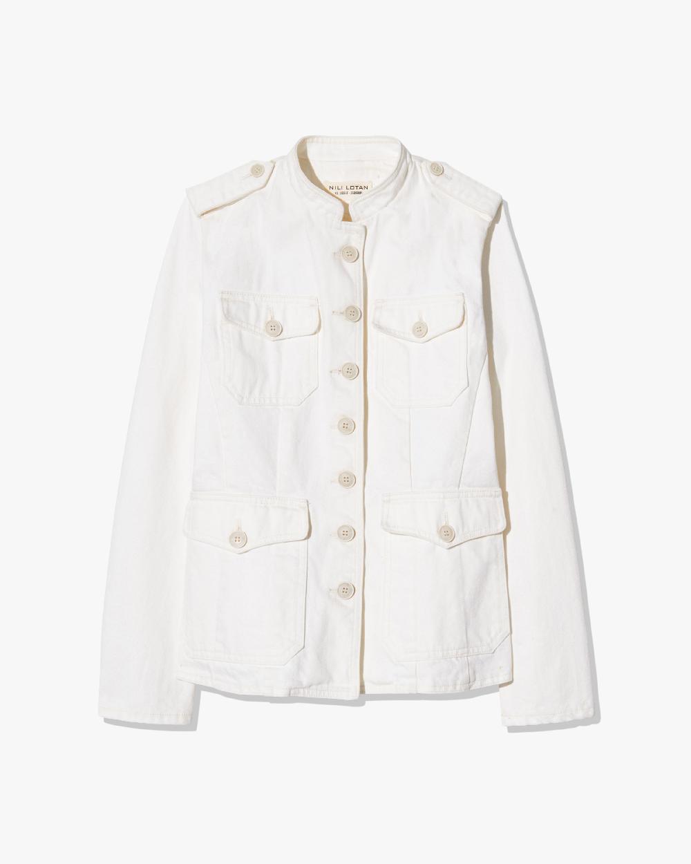 nili lotan GERALDINE DENIM JACKET CREAM