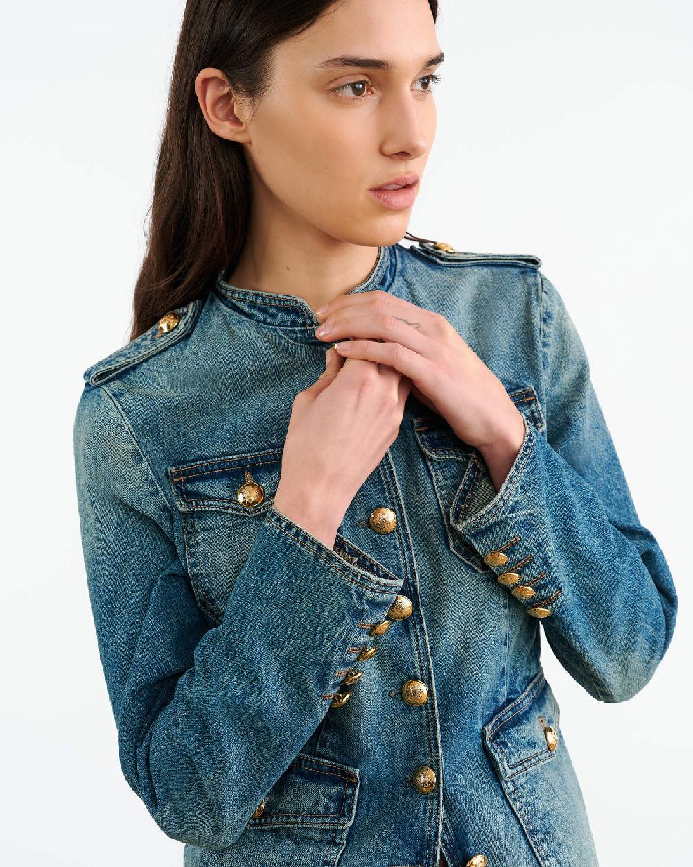 Nili Lotan GERALDINE DENIM JACKET SIMON WASH