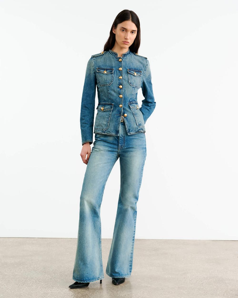 Nili Lotan GERALDINE DENIM JACKET SIMON WASH