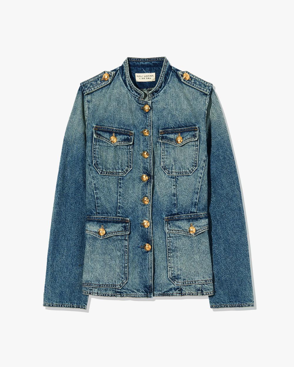 nili lotan GERALDINE DENIM JACKET SIMON WASH
