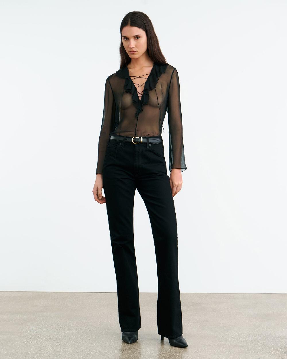 Nili Lotan GISELLA SILK BLOUSE BLACK