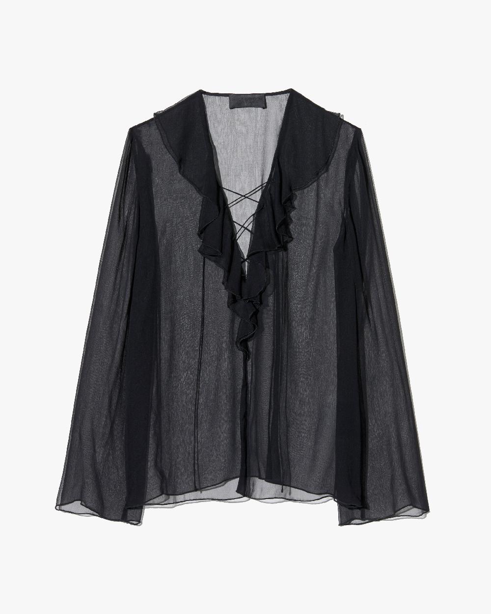 nili lotan GISELLA SILK BLOUSE BLACK
