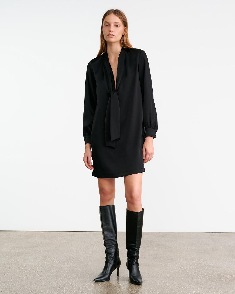 Nili Lotan GRENELLE DRESS BLACK