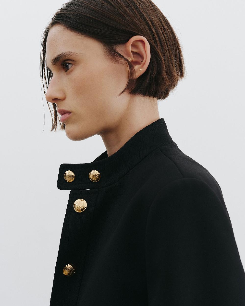 Nili Lotan HADLEY CROPPED WOOL JACKET BLACK