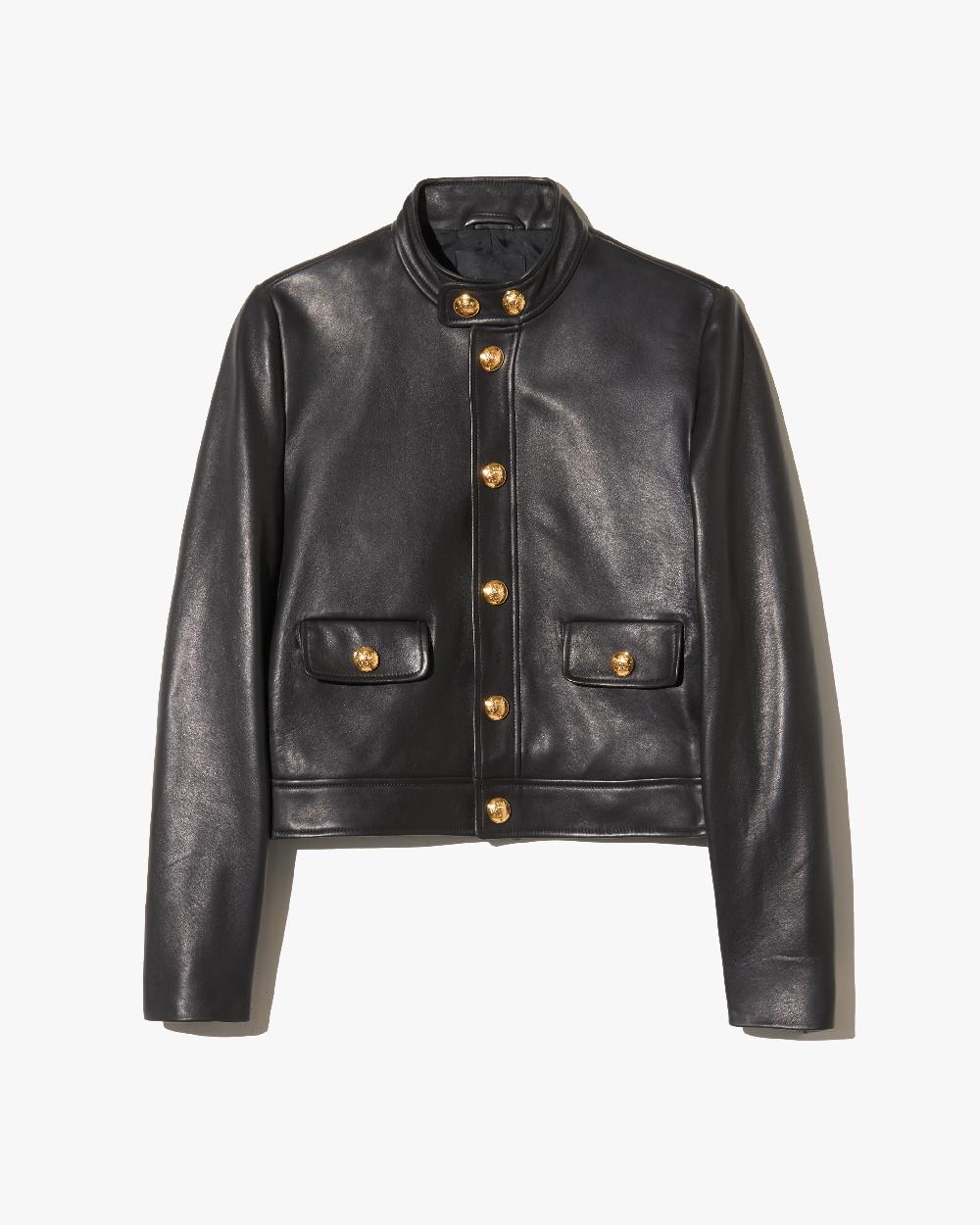nili lotan HADLEY LEATHER CROPPED JACKET BLACK