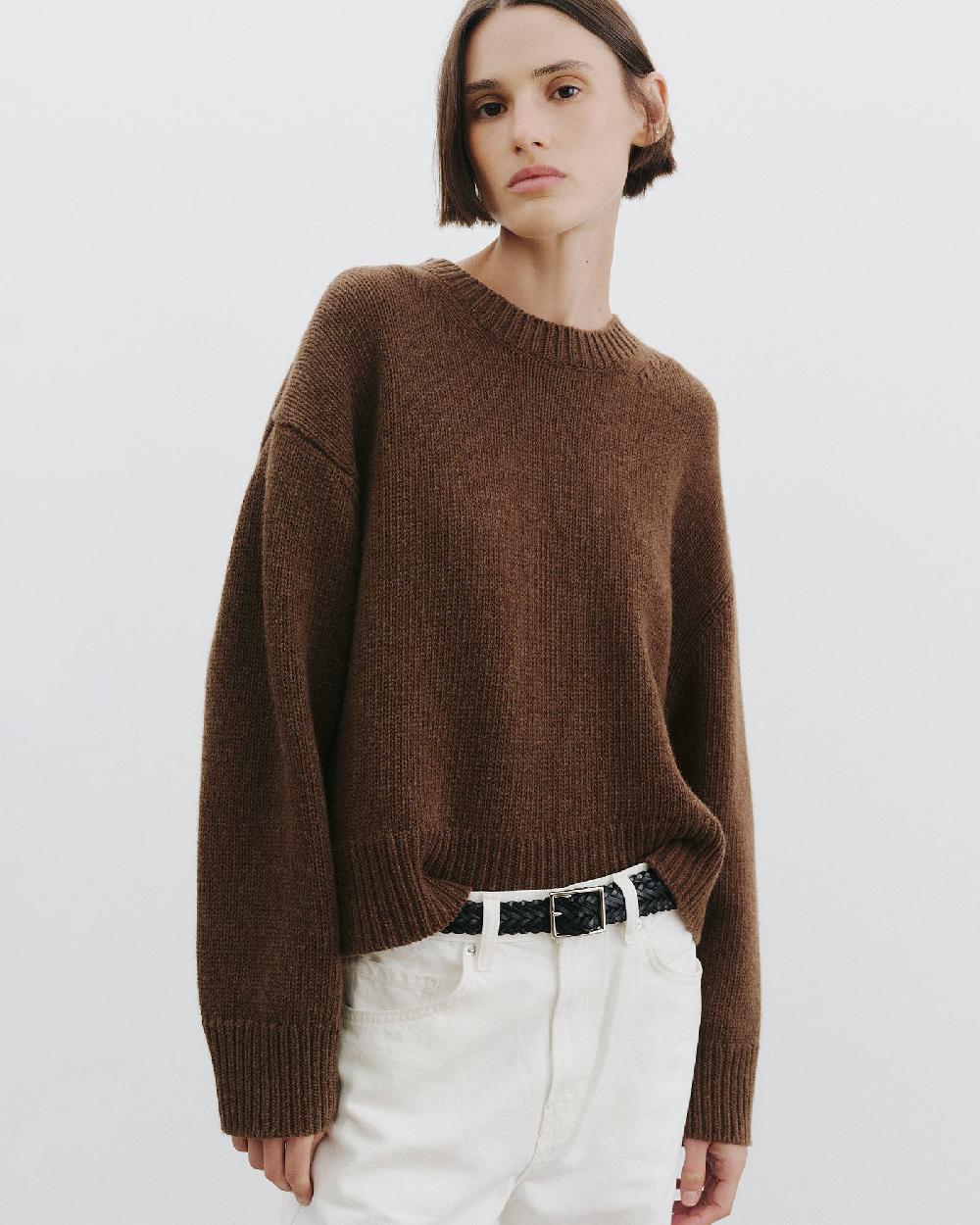 Nili Lotan HAISLEY WOOL SWEATER COCOA