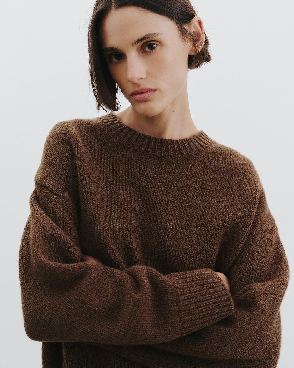 Nili Lotan HAISLEY WOOL SWEATER COCOA