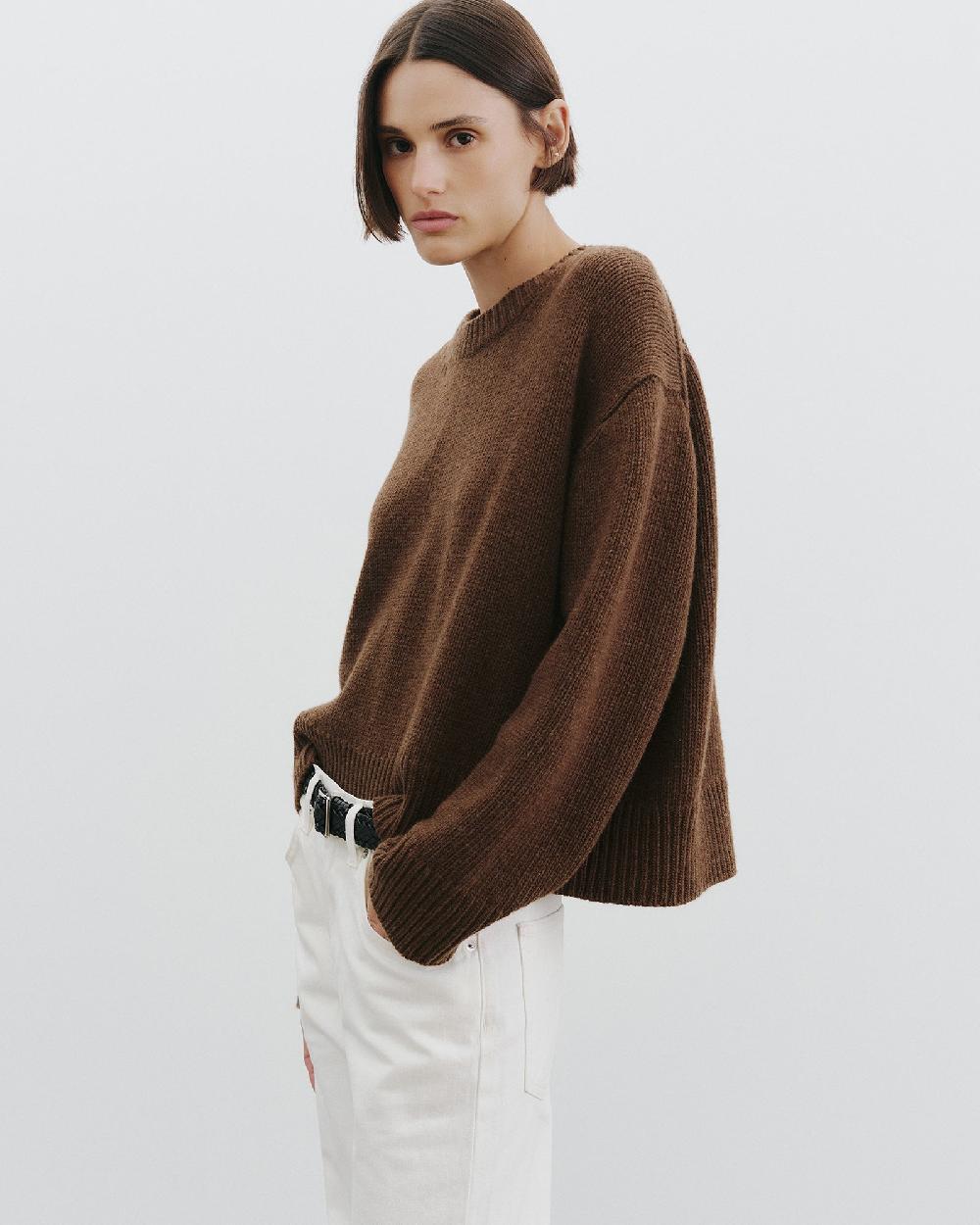 Nili Lotan HAISLEY WOOL SWEATER COCOA