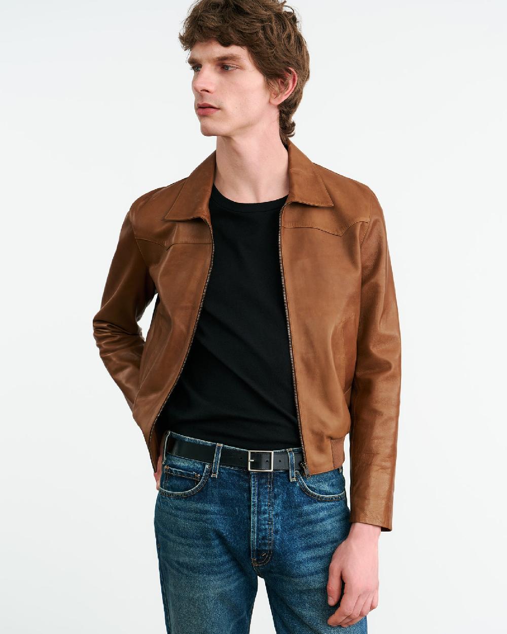 Nili Lotan HAMMOND LEATHER JACKET COGNAC
