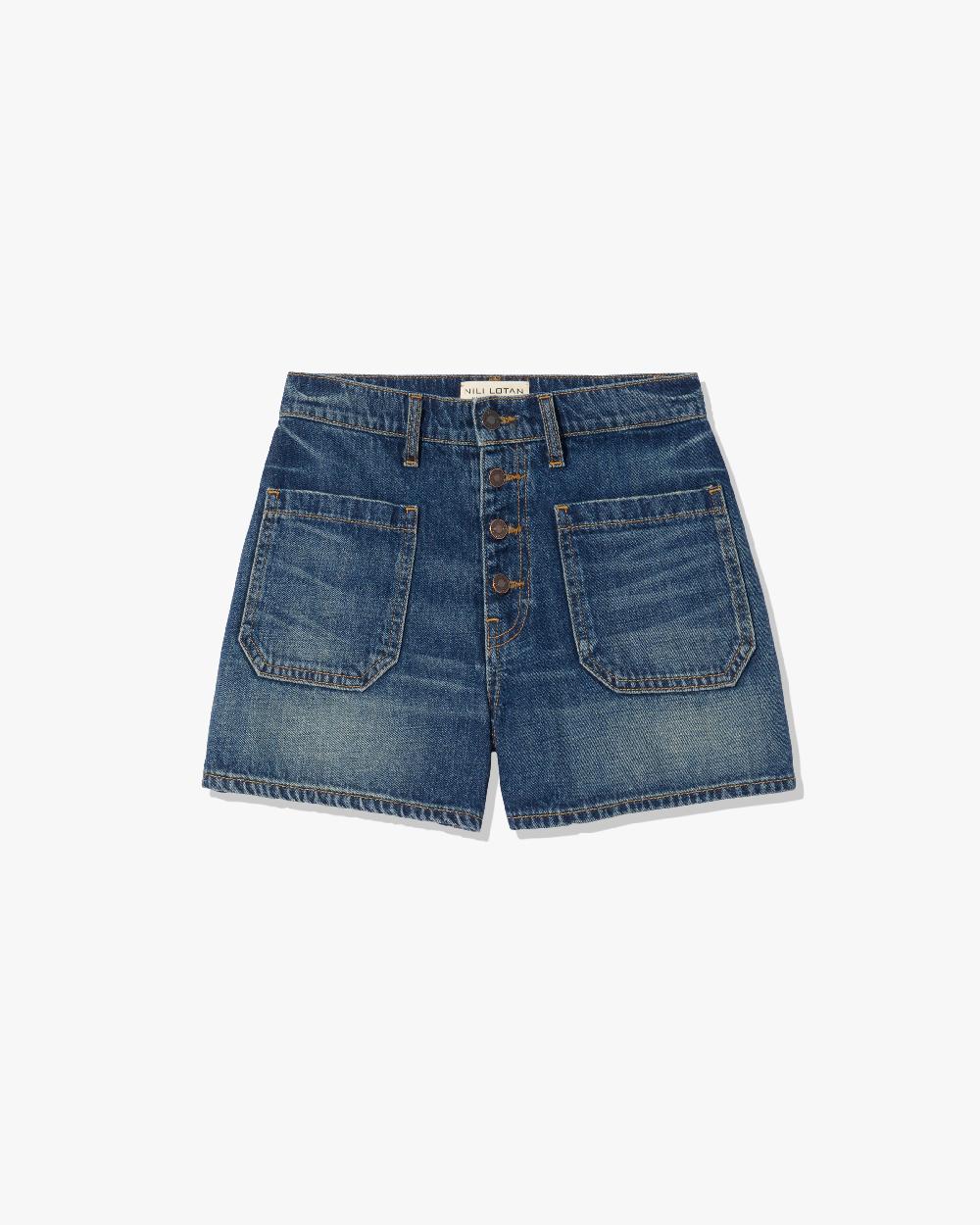 nili lotan HARLEY DENIM SHORT CLASSIC WASH