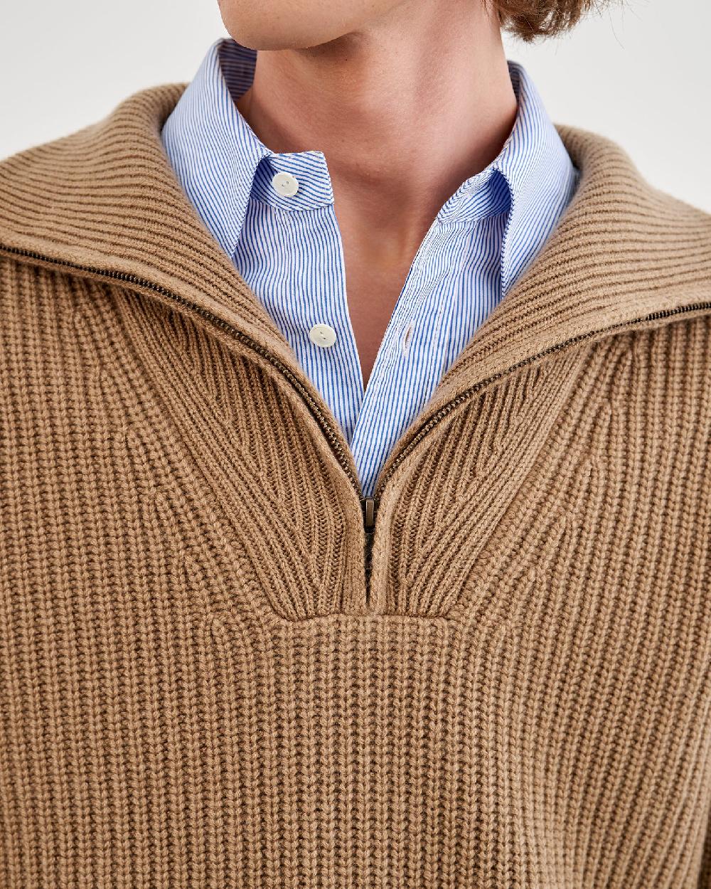Nili Lotan HESTON CASHMERE SWEATER TAN