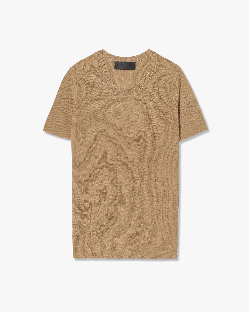 nili lotan HETTIE SILK KNIT TEE STONE