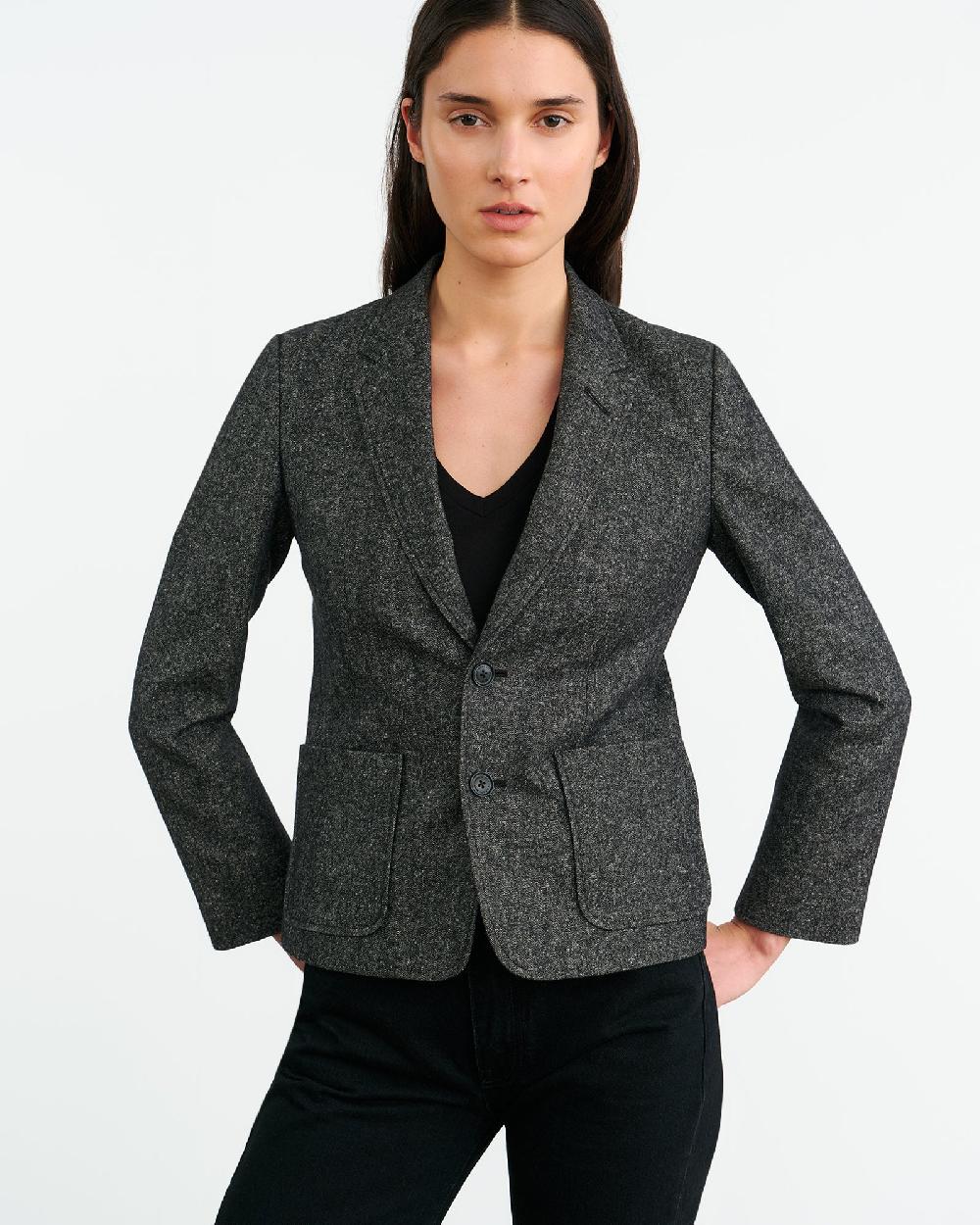 Nili Lotan HOLDEN BLAZER GRAPHITE DONEGAL
