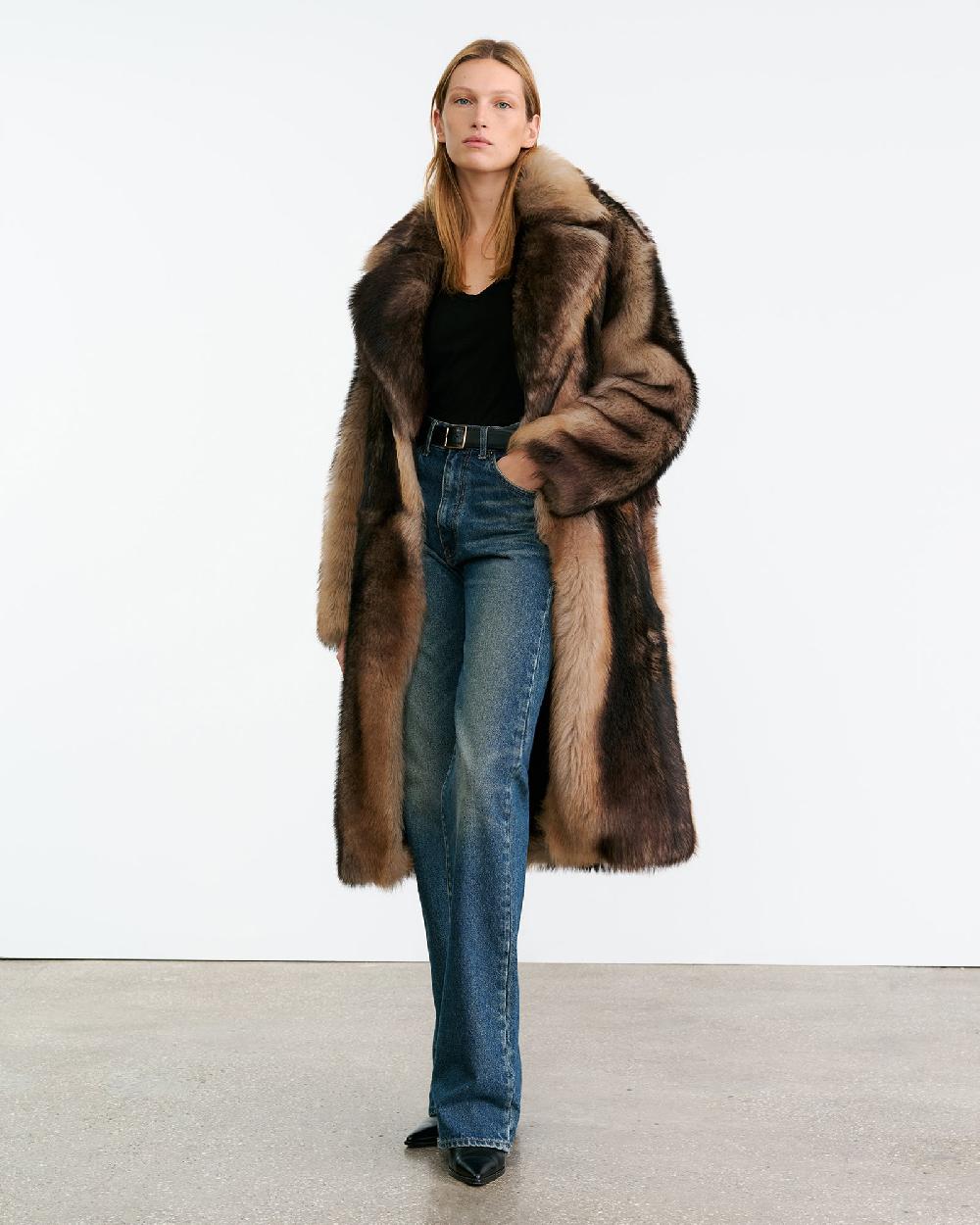 Nili Lotan INGRID SHEARLING COAT BROWN