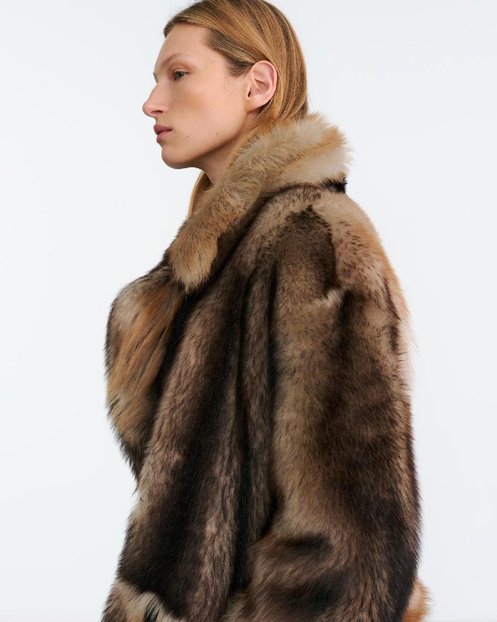 Nili Lotan INGRID SHEARLING COAT BROWN