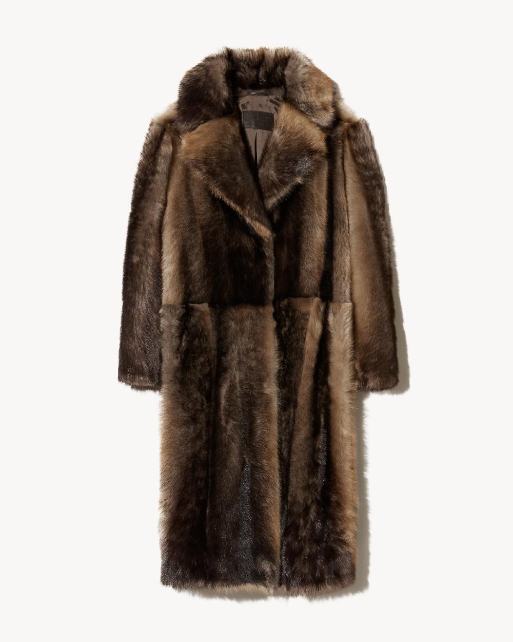nili lotan INGRID SHEARLING COAT BROWN