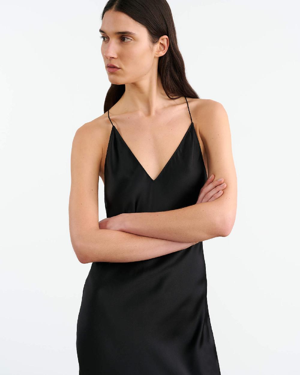 Nili Lotan IRA SILK GOWN BLACK