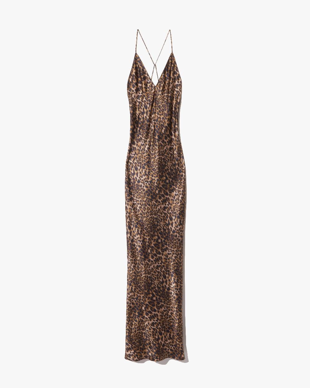 nili lotan IRA SILK GOWN VINTAGE LEOPARD PRINT