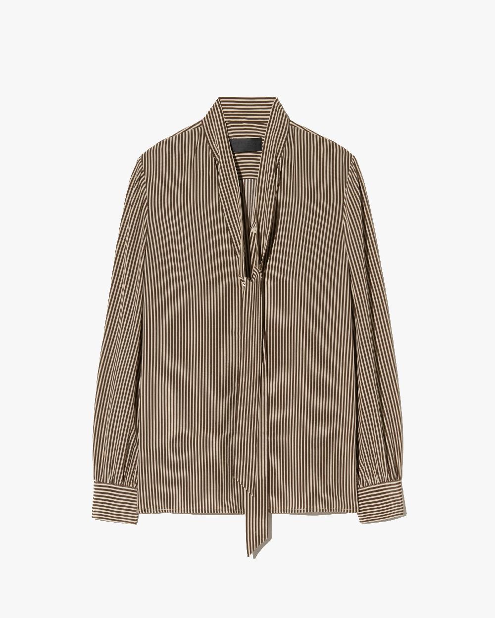nili lotan IRINA SILK BLOUSE CHOCOLATE STRIPES