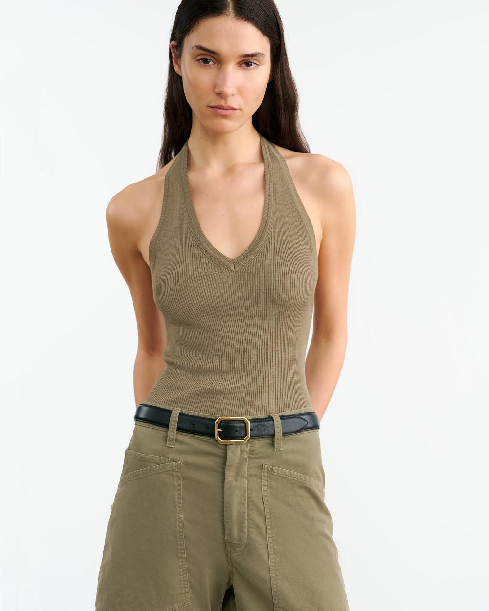 Nili Lotan IVEY SILK HALTER BLACK