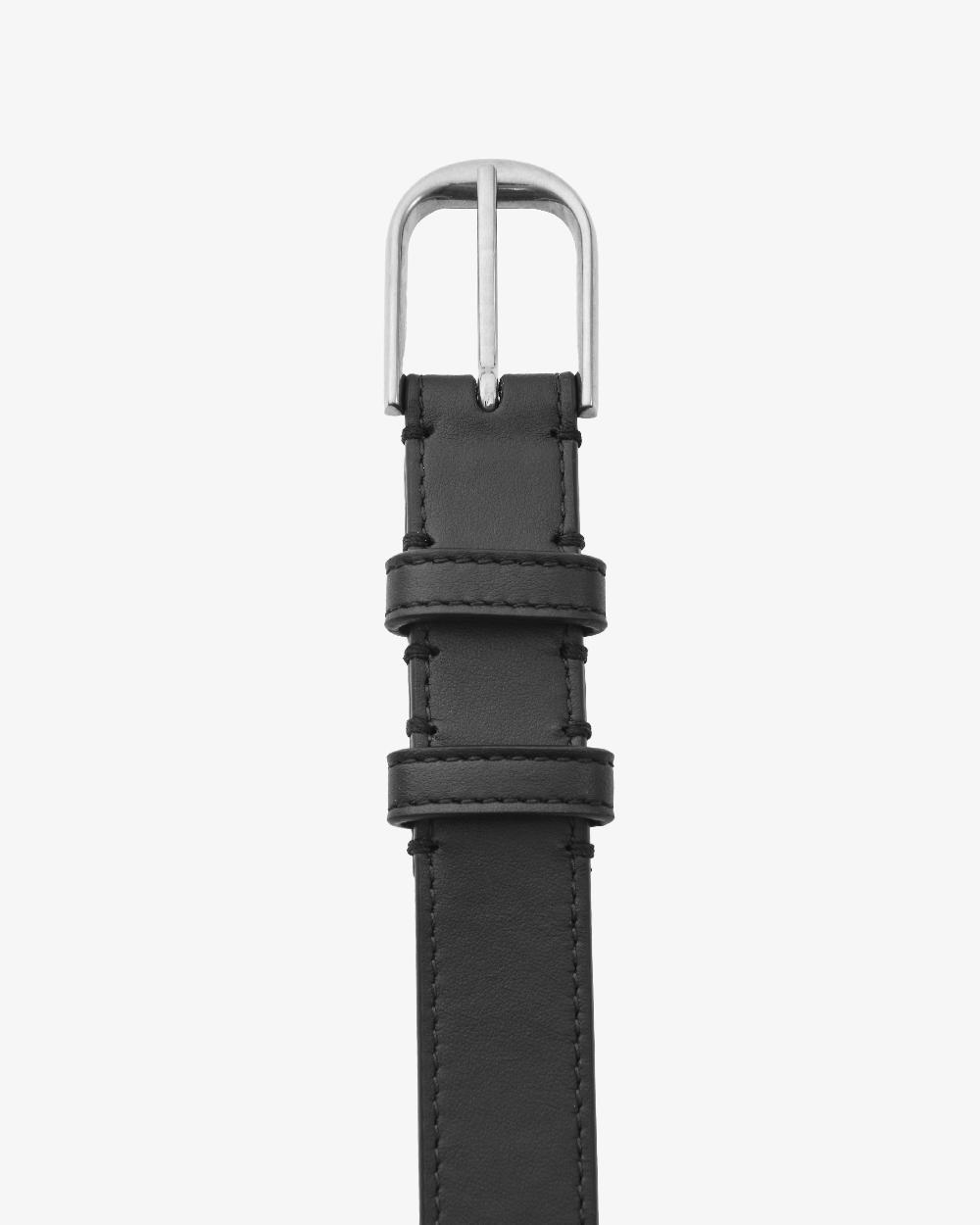 Nili Lotan JACQUES BELT BLACK W/SHINY BRASS BUCKLE