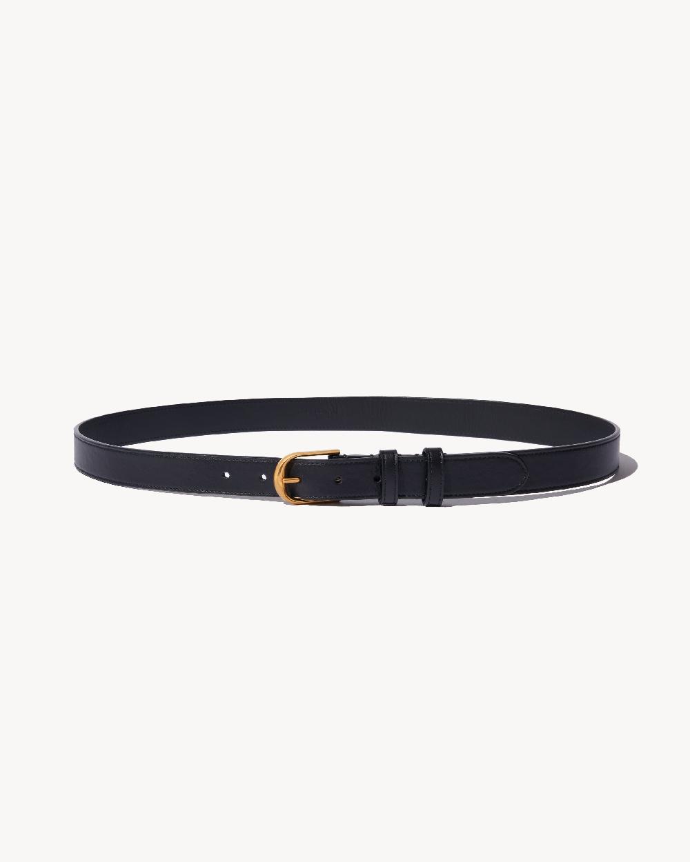 Nili Lotan JACQUES BELT BLACK W/SHINY BRASS BUCKLE