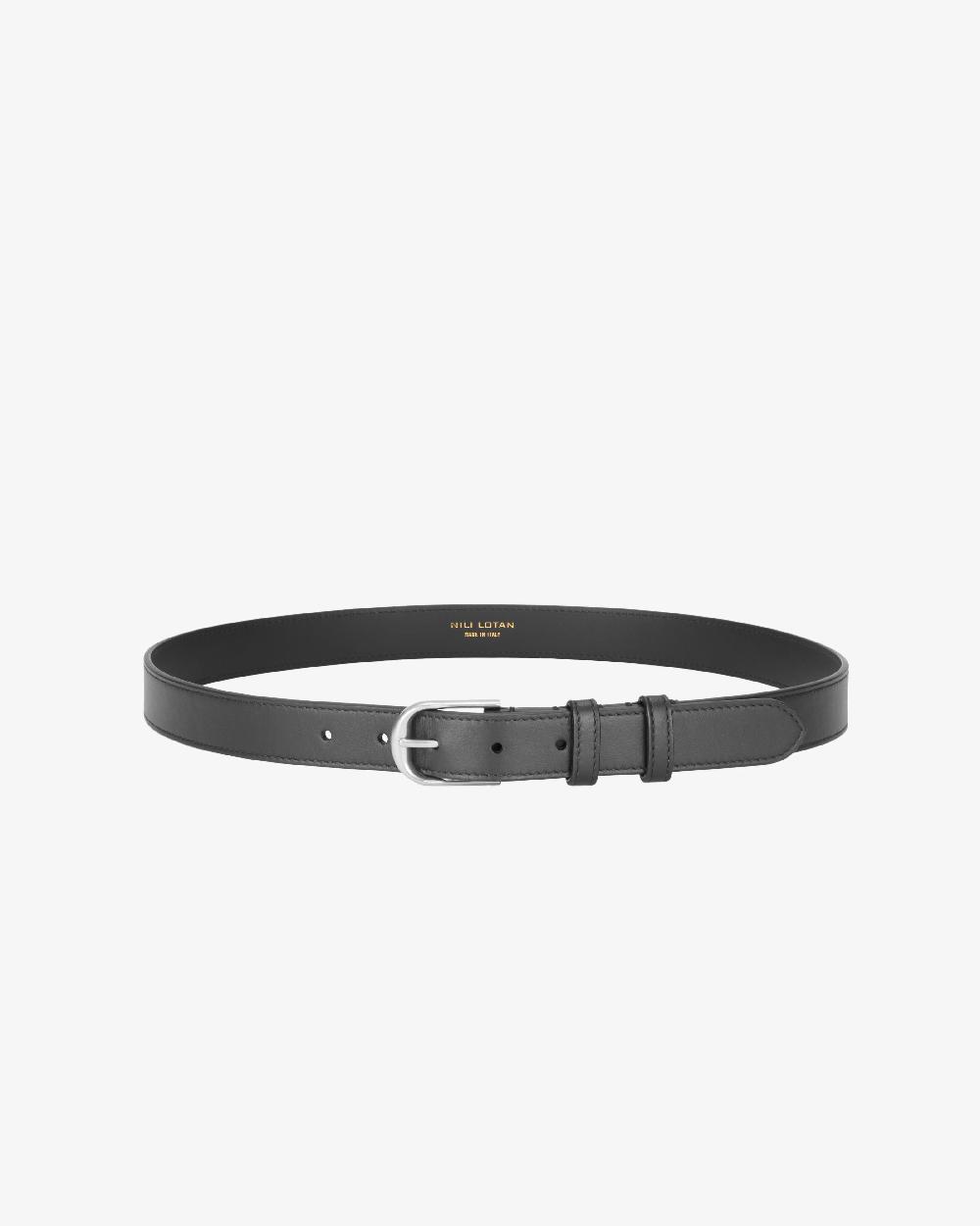 nili lotan JACQUES BELT BLACK W/SHINY BRASS BUCKLE