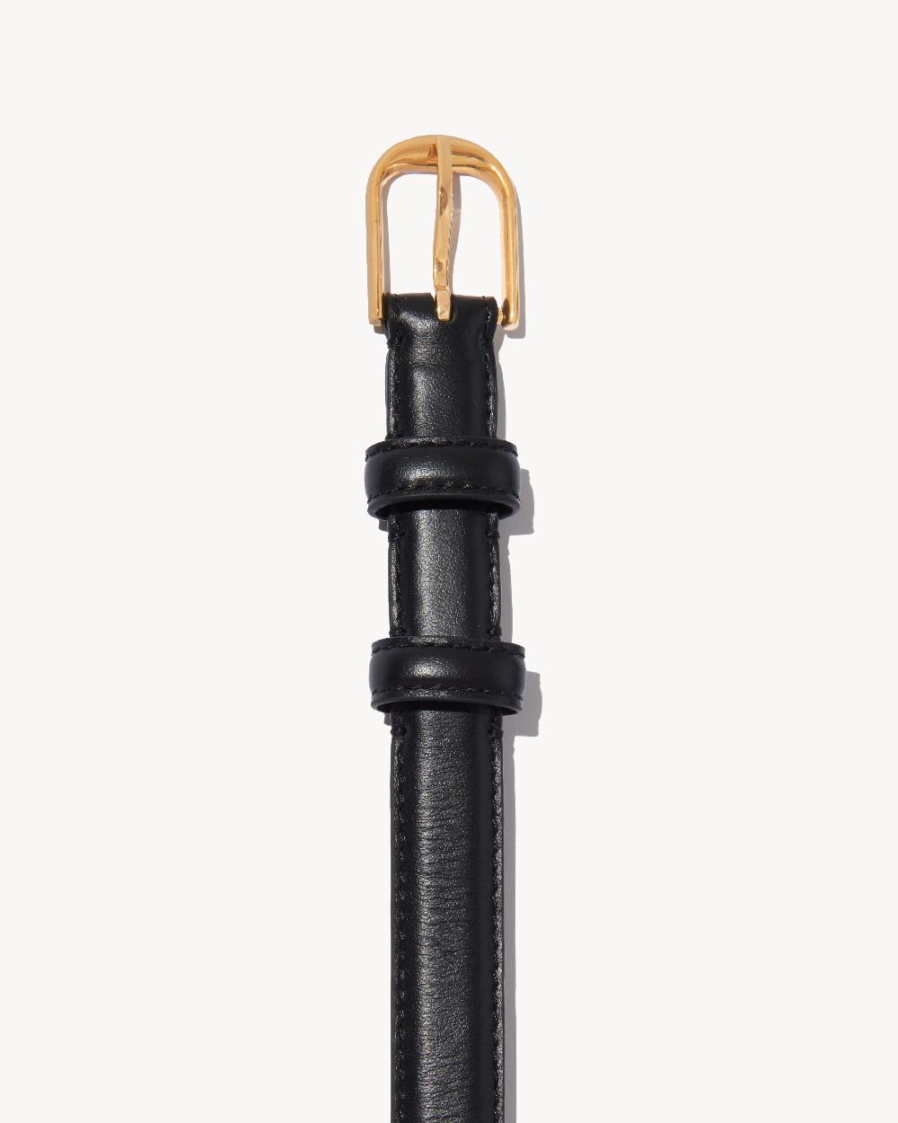 Nili Lotan JANE BELT BLACK W/SHINY BRASS BUCKLE