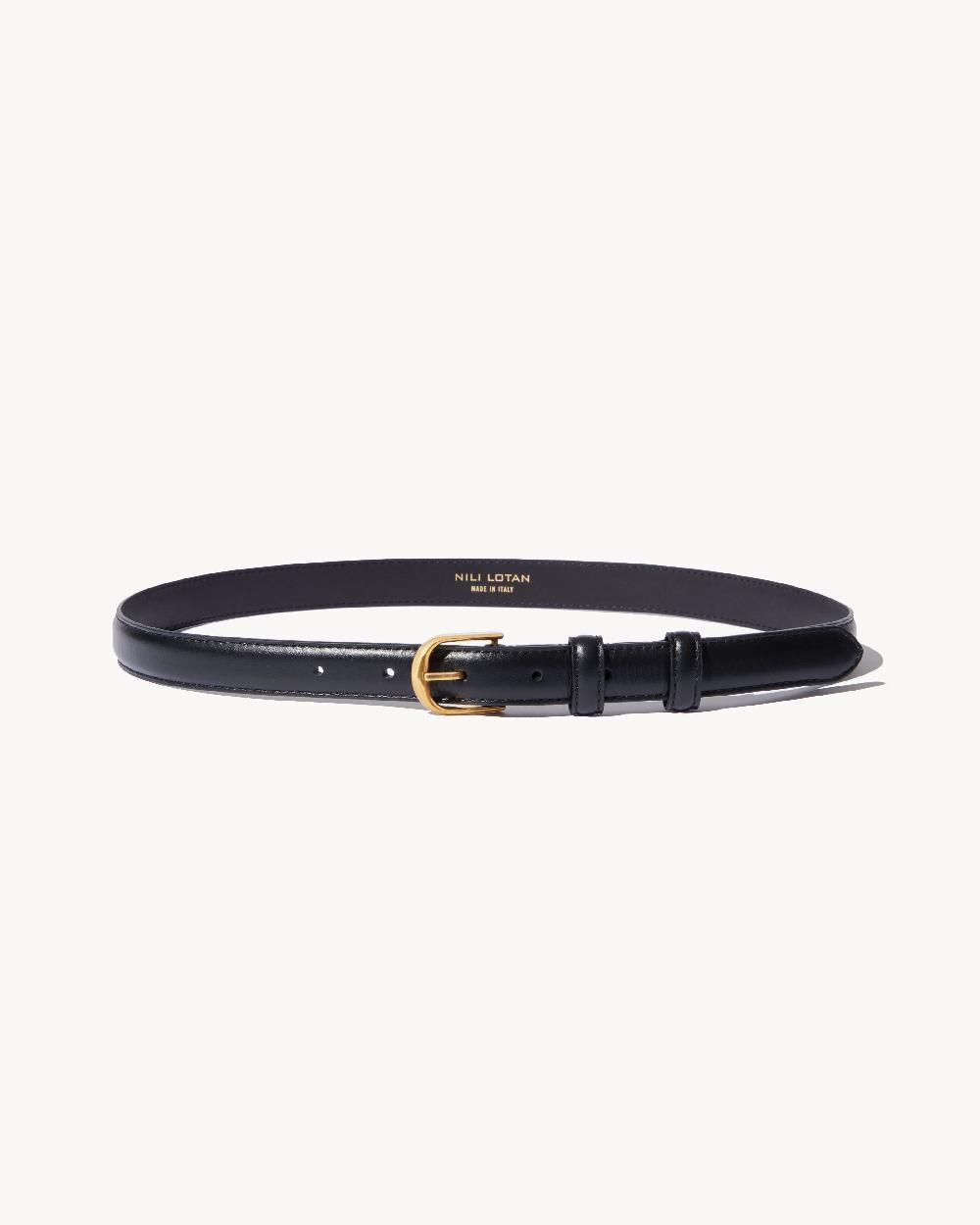 nili lotan JANE BELT BLACK W/SHINY BRASS BUCKLE