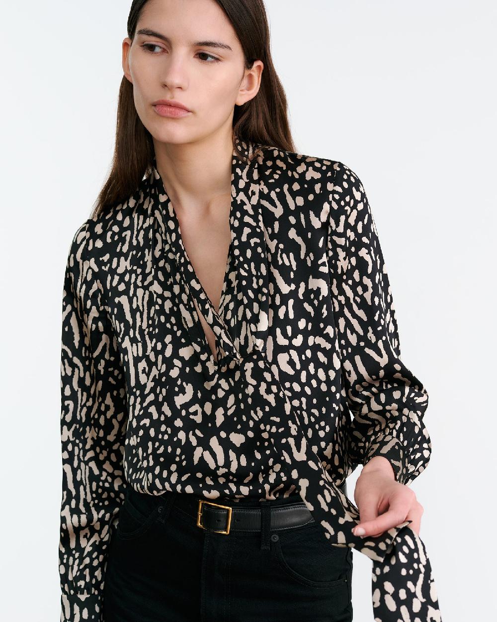 Nili Lotan JANESE SILK BLOUSE BLACK