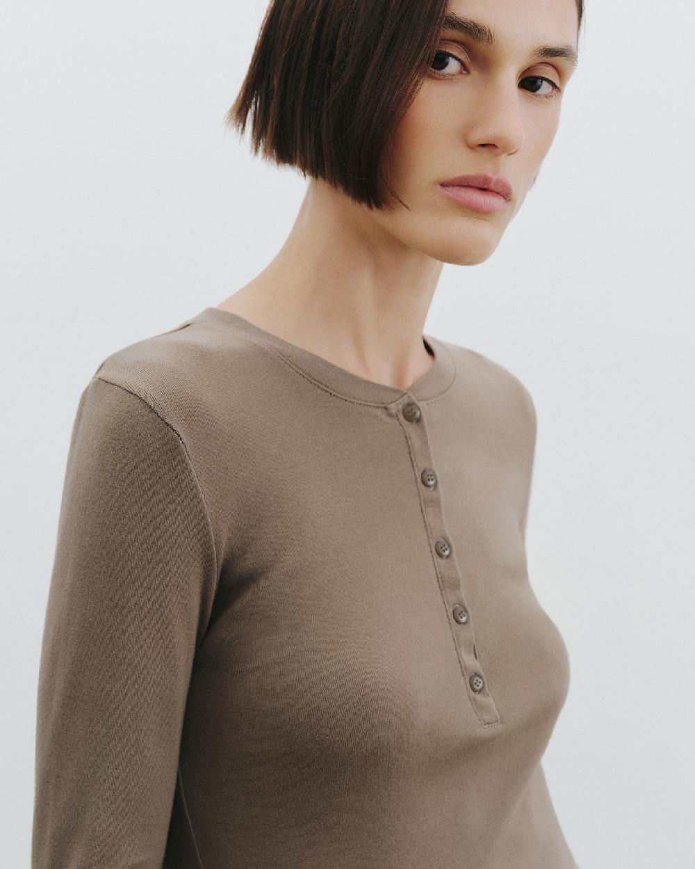 Nili Lotan JORDAN HENLEY TEE ARMY GREY