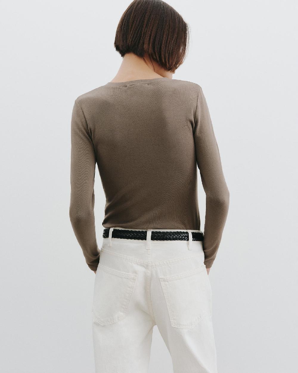 Nili Lotan JORDAN HENLEY TEE ARMY GREY