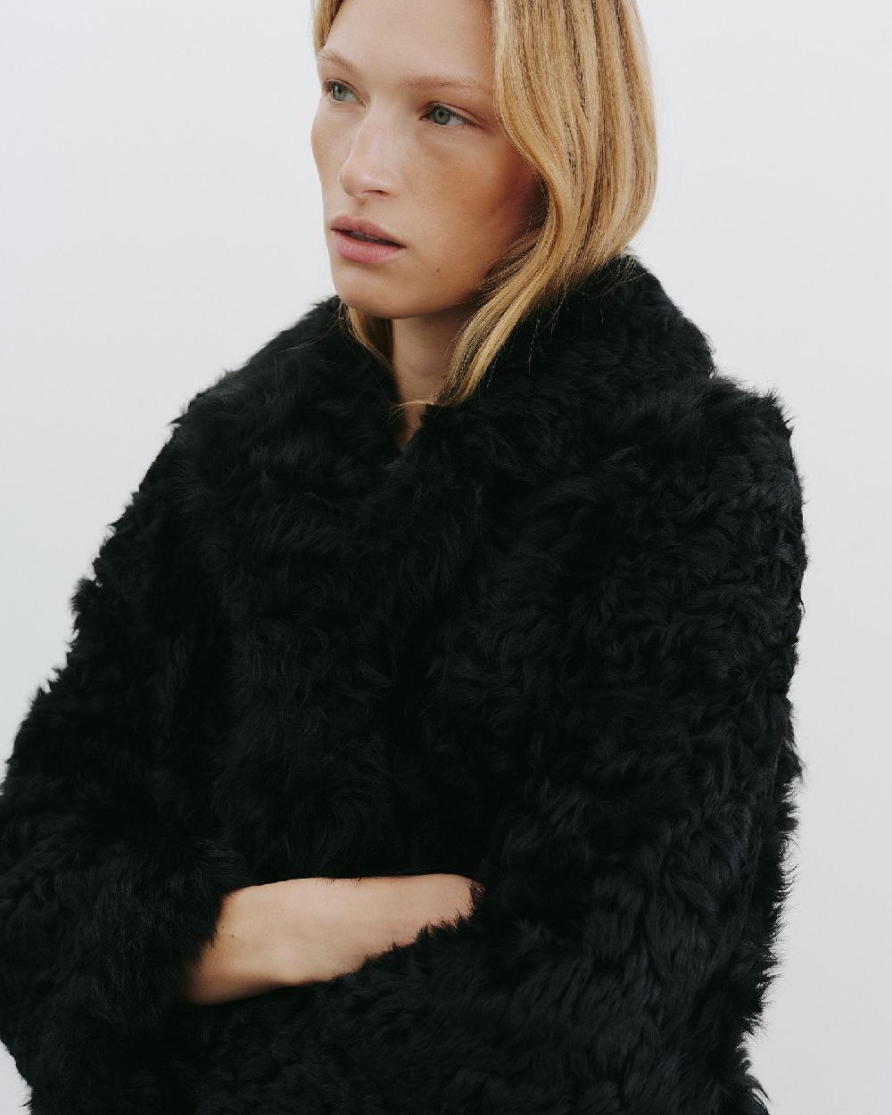 Nili Lotan JOSIE SHEARLING COAT BLACK