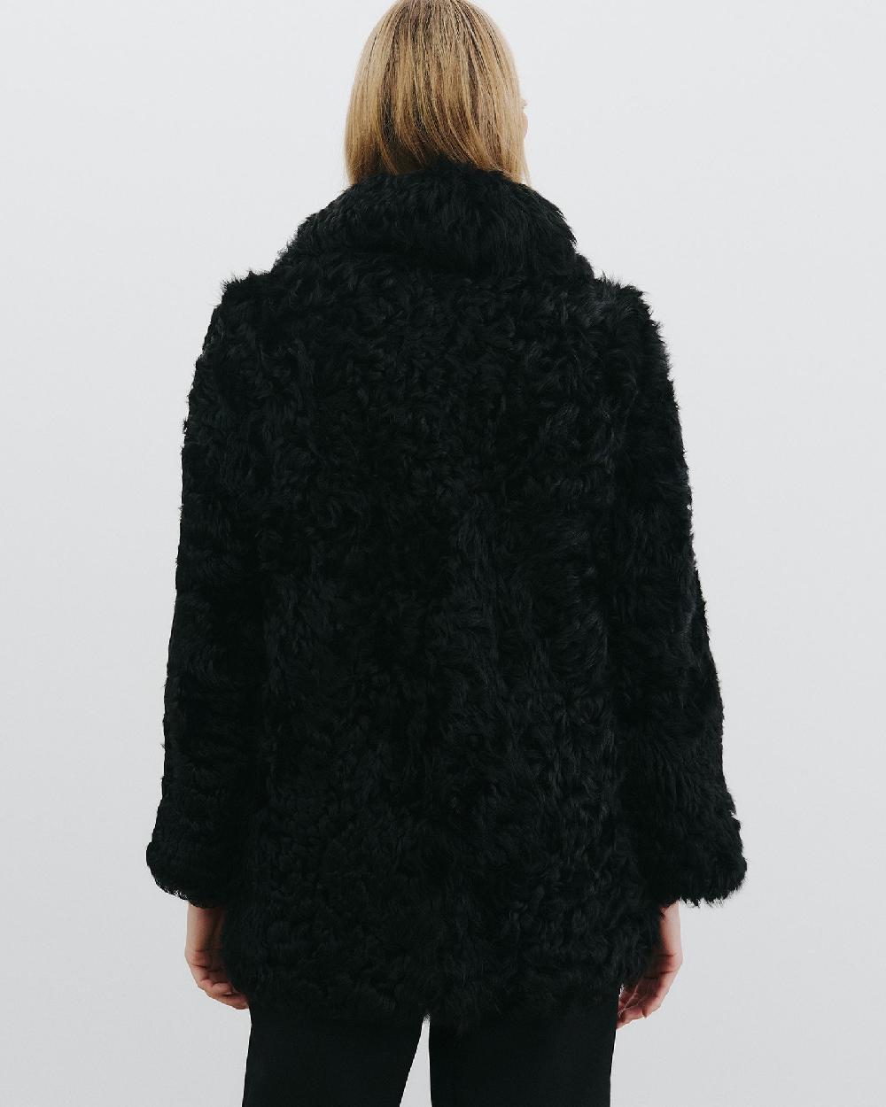 Nili Lotan JOSIE SHEARLING COAT BLACK