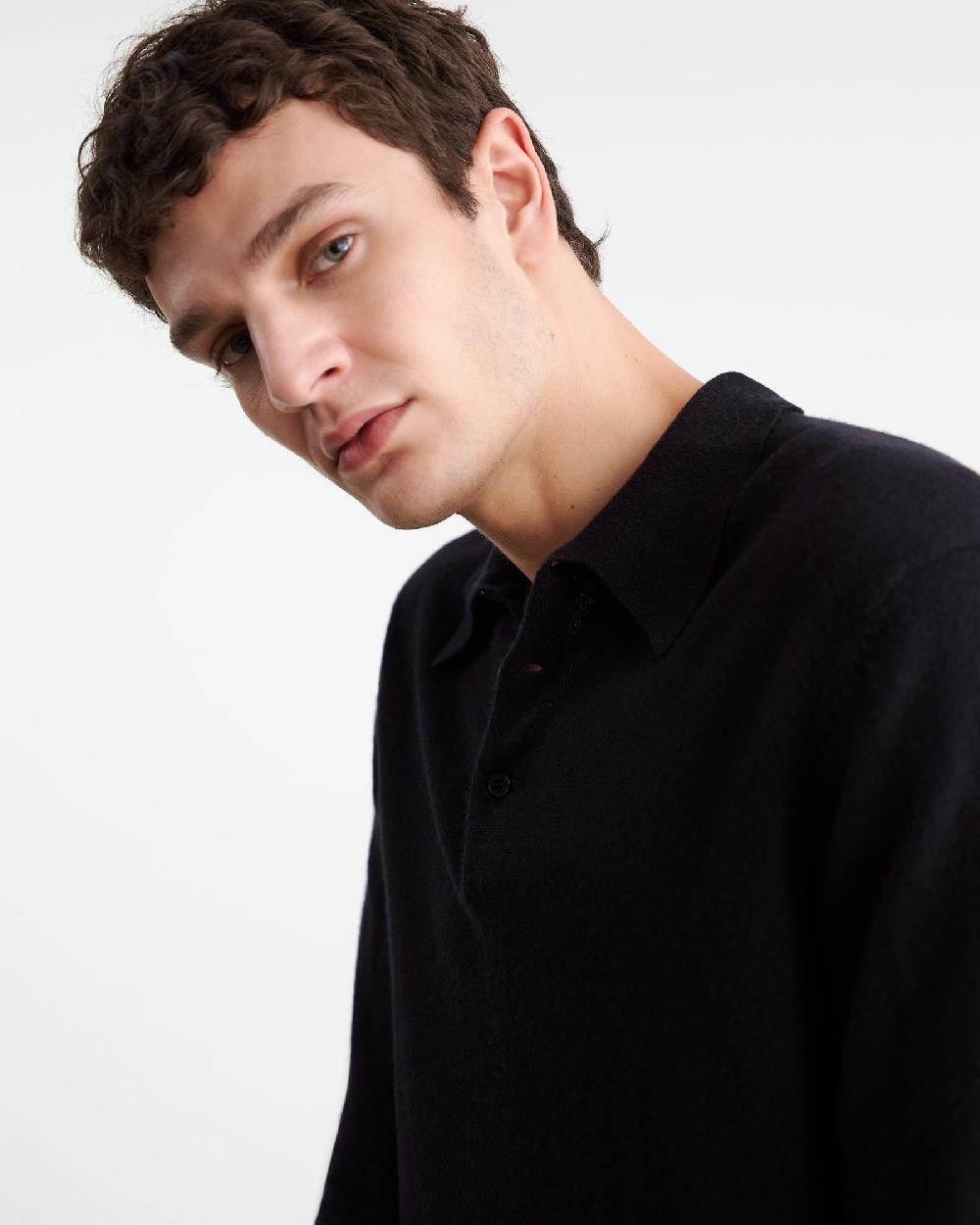 Nili Lotan JOVAN CASHMERE POLO UMBER
