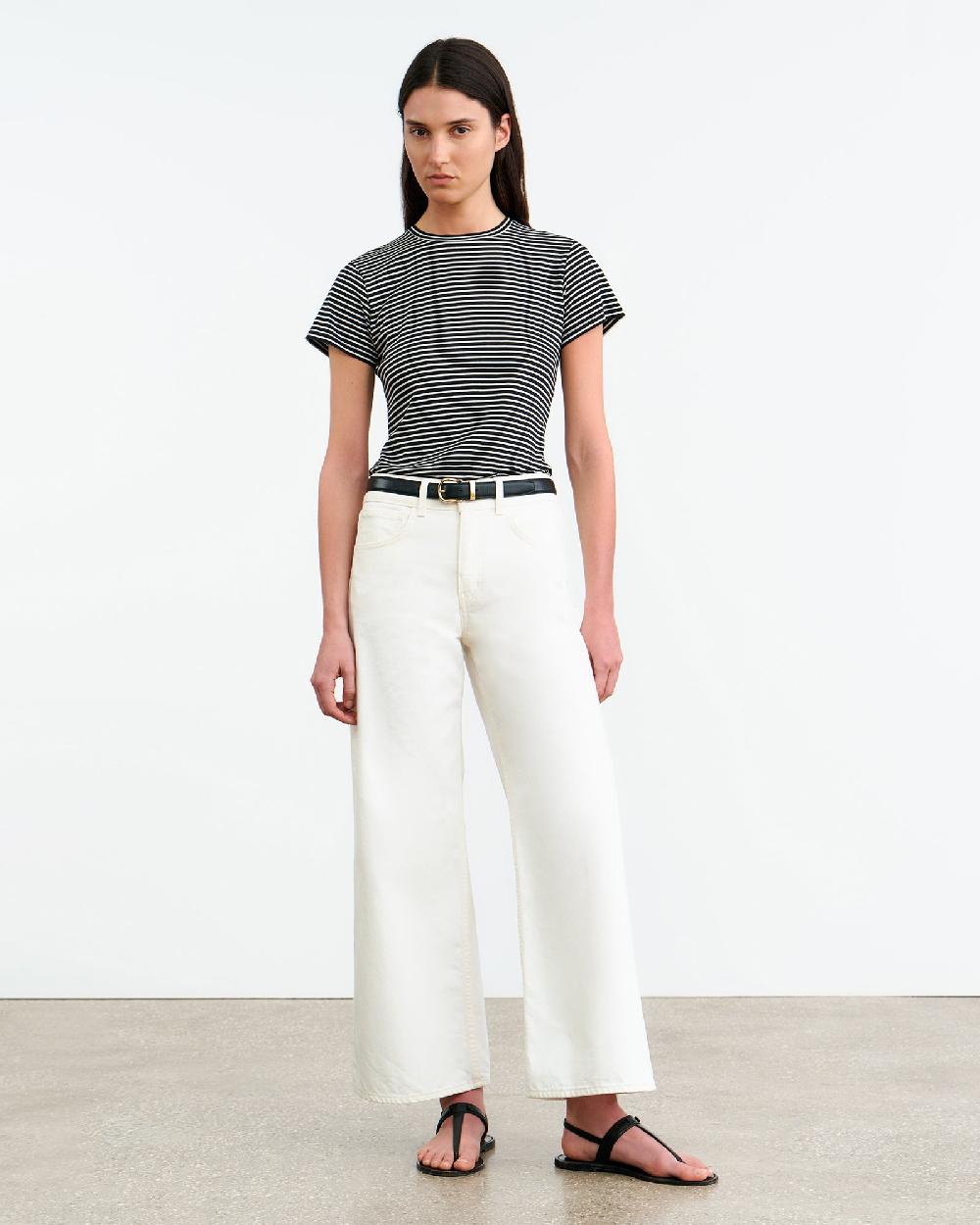 Nili Lotan LANA TEE BLACK/IVORY STRIPE