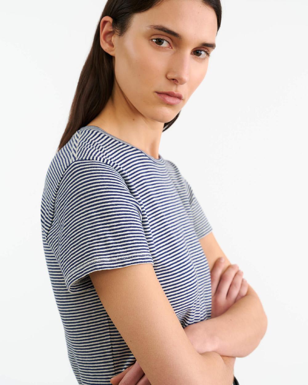 Nili Lotan LANA TEE IVORY/NAVY STRIPE