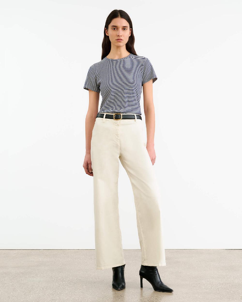 Nili Lotan LANA TEE IVORY/NAVY STRIPE